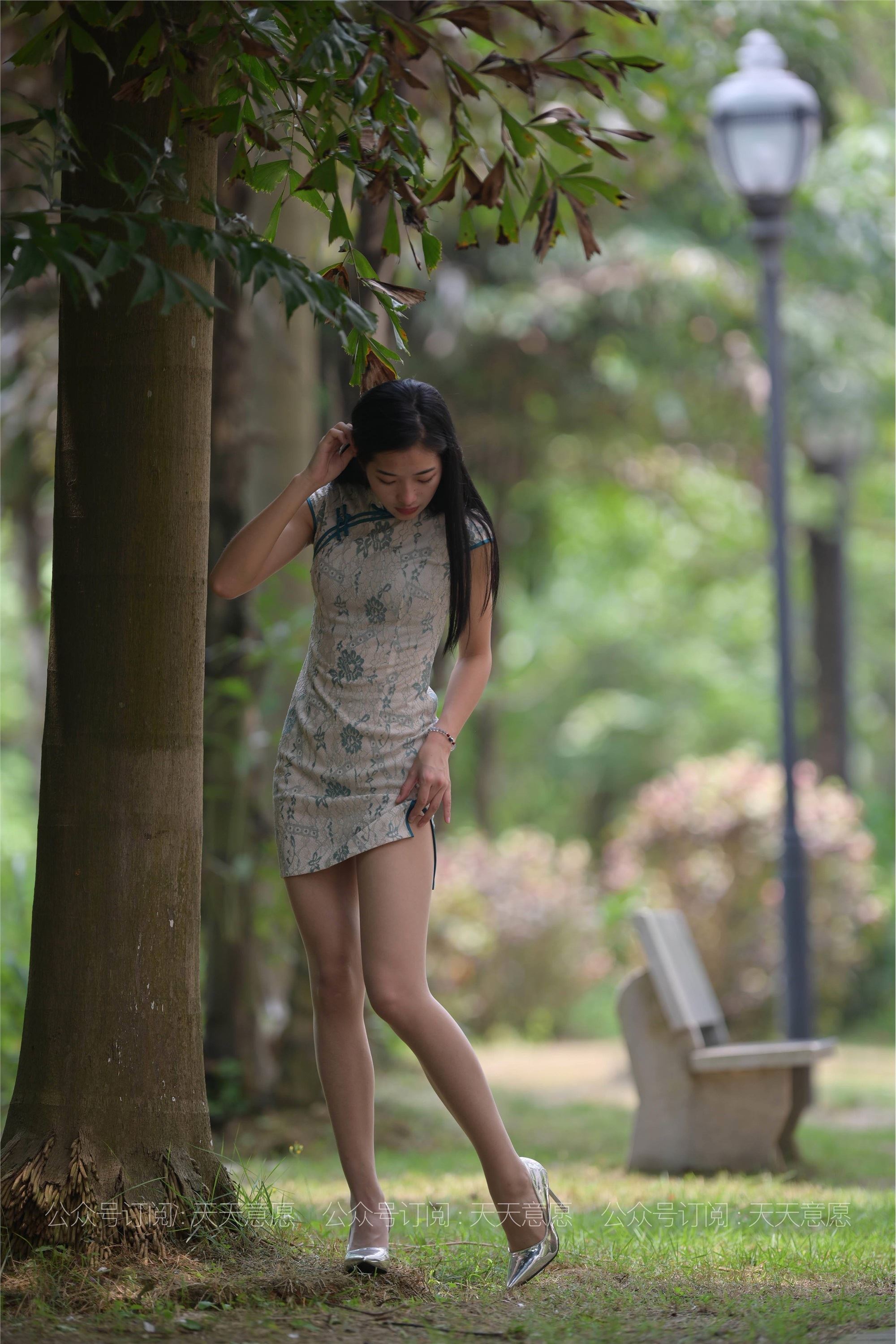 IESS异思趣向 - 模特：宁宁《绿荫旗袍秀》